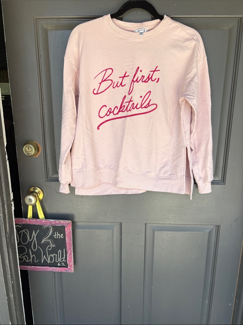 Wildfox Pink 'But first, Cocktails' Sweatshirt